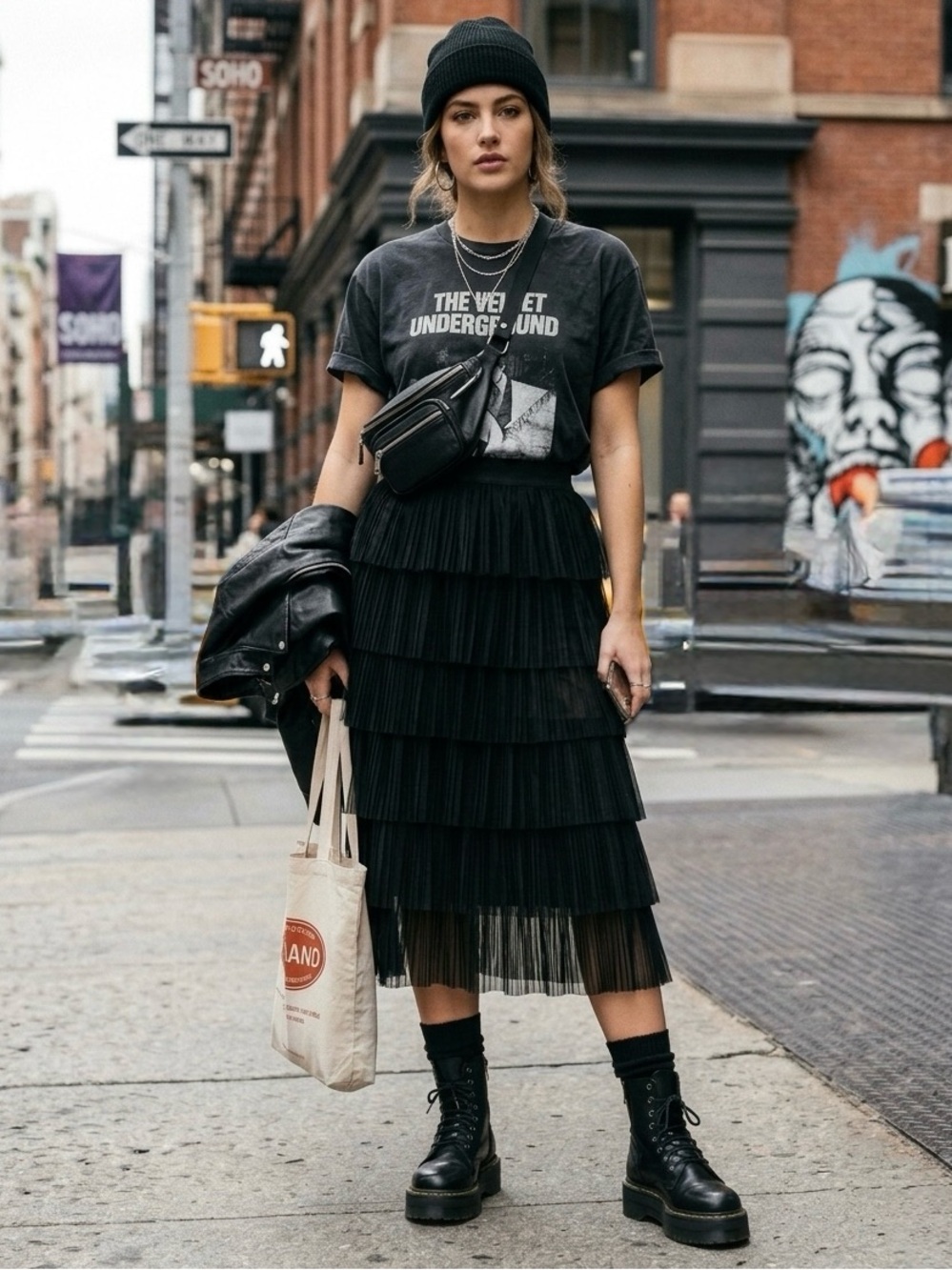 🄷&🄼 Black Ruffled Skirt Size 8 Black